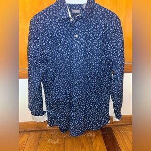 Van Heusen Navy Floral Button Down Shirt